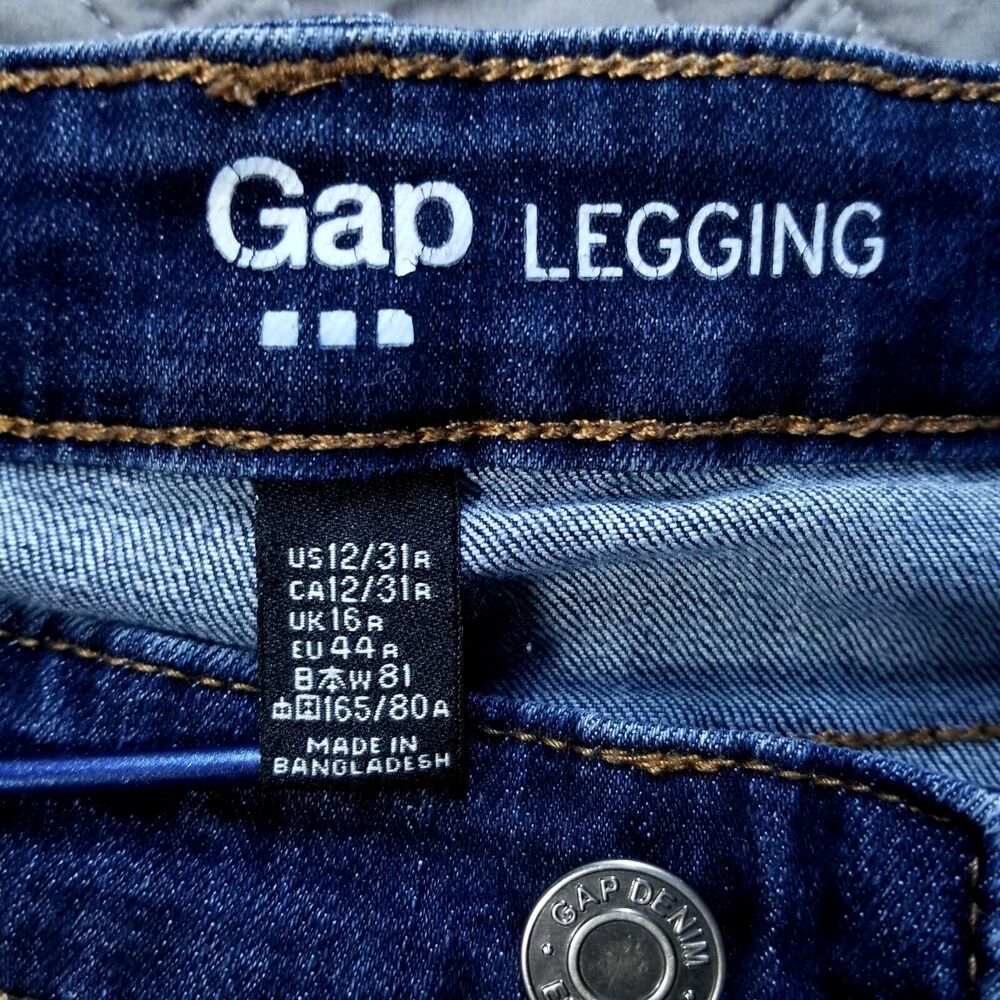 Gap Jeans Womens 12/31 Blue Slim Fit Legging Dark Wash American Denim - Picture 8 of 11